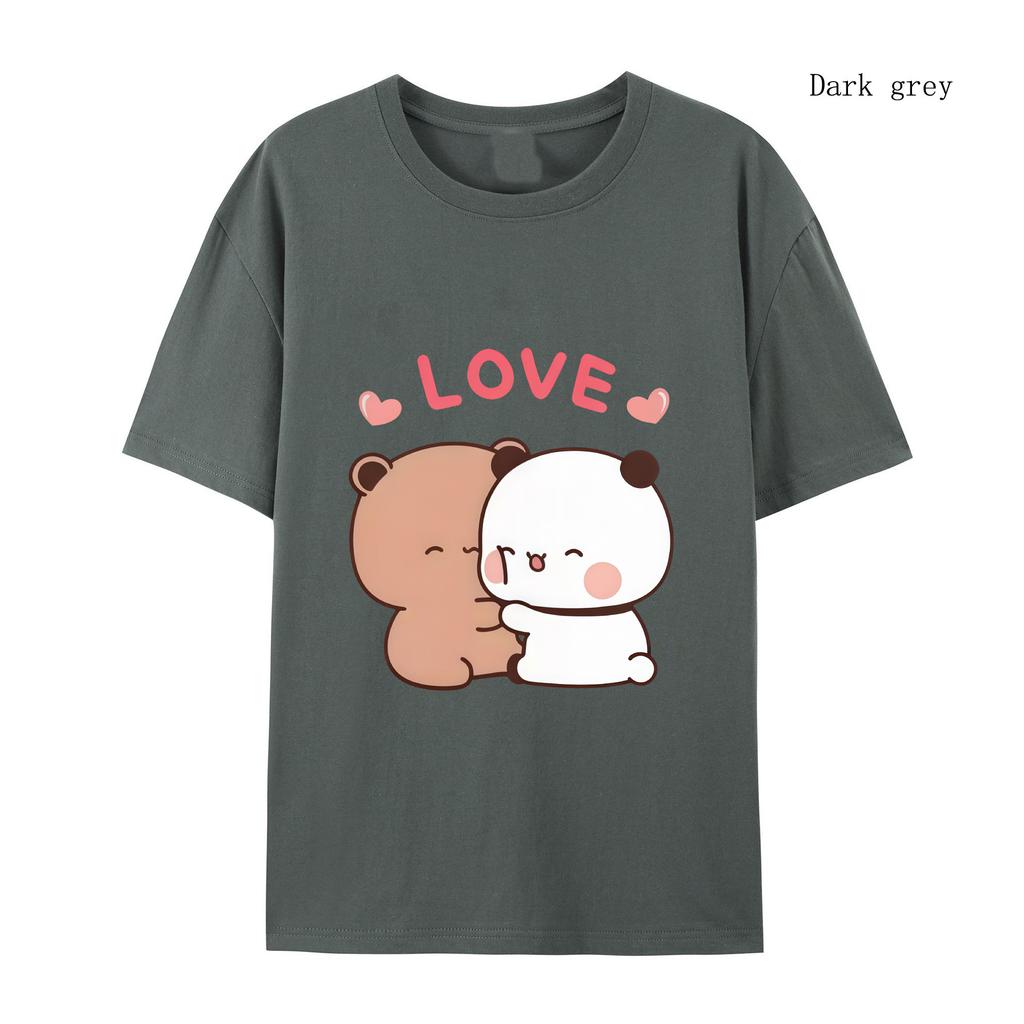 Милая мультяшная женская футболка с изображением медведя панды Bubu Dudu Kawaii Clothing Женская парная футболка Футболка Harajuku
