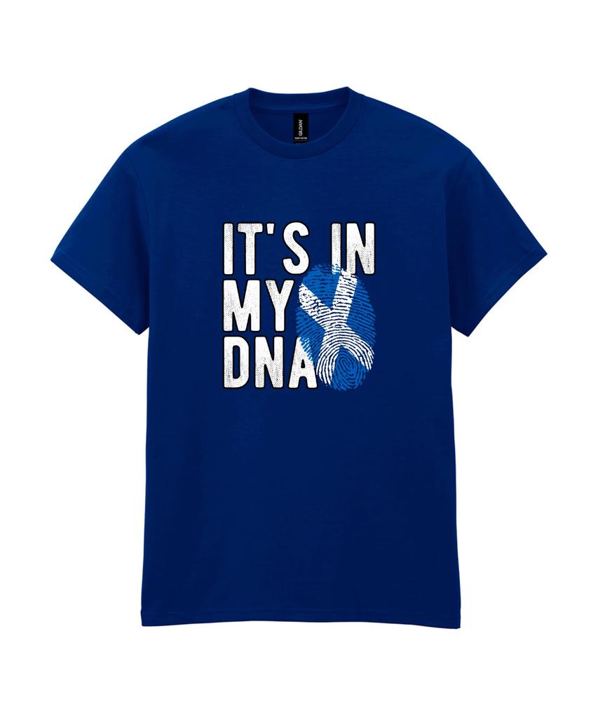 Scotland T-shirt It's In My DNA Saltire fingerprint Mens Womens Unisex