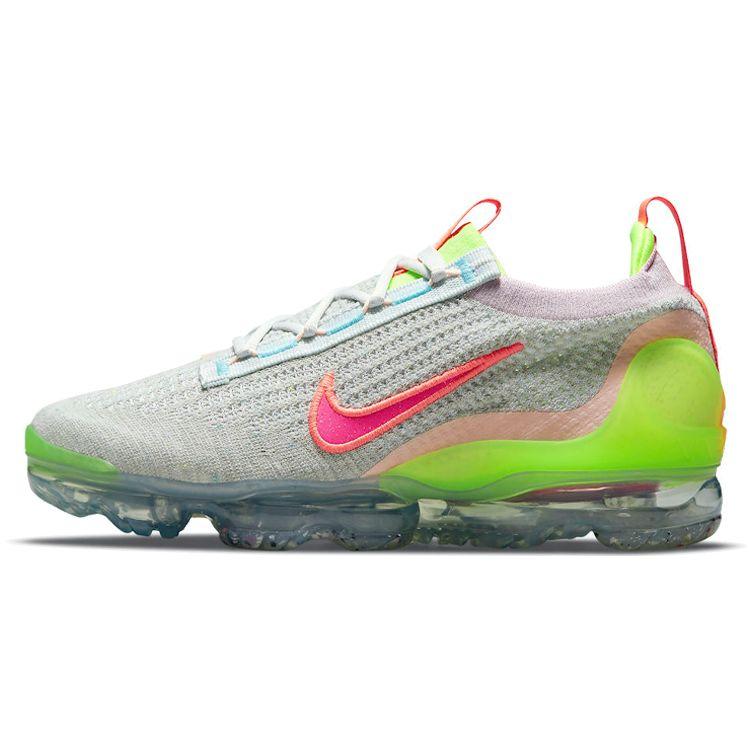 Nike Air VaporMax 2021 Flyknit Neon Women Sneakers Grey Photon-Dust Bright-Mango DH4088-002
