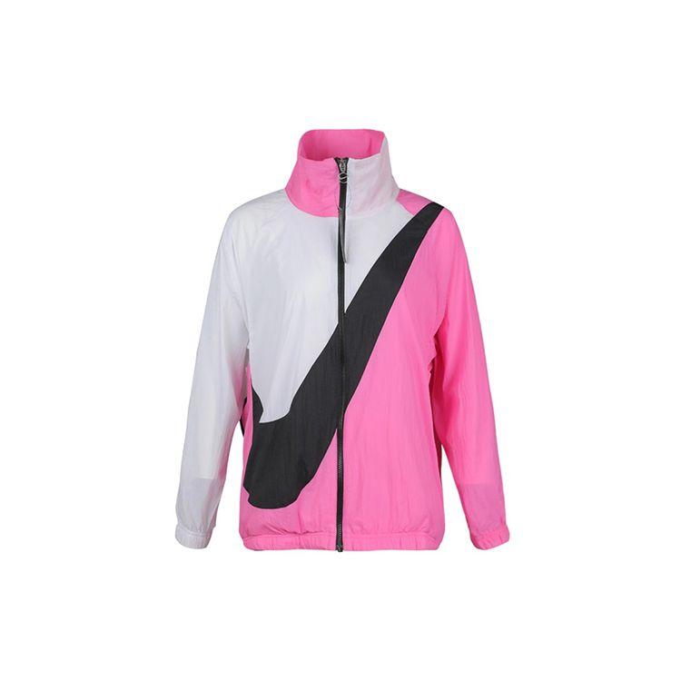 Nike Women's Woven Swoosh Jacket Pink White Black BV3686-610