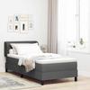 Box Spring Bed with Mattress Dark Gray 100 x 200 cm Fabric