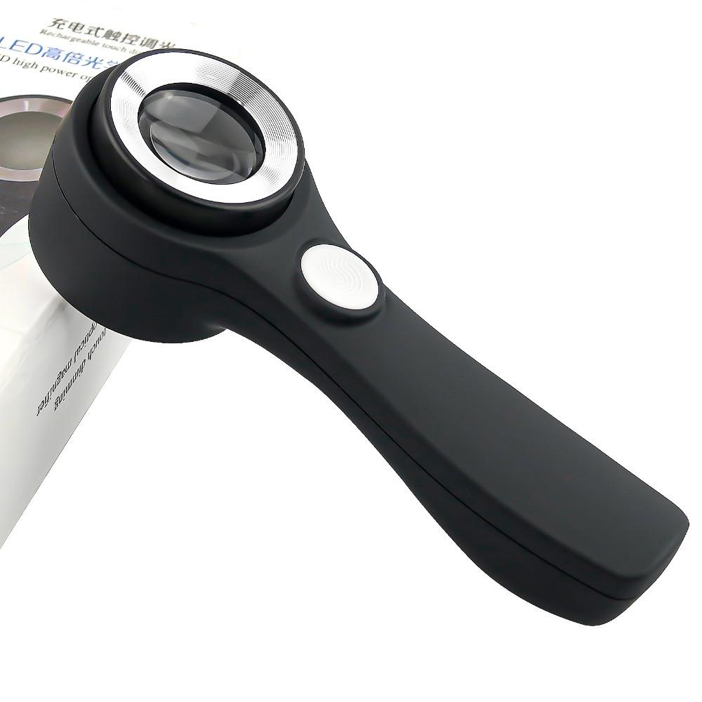 With Light Loupe Glasses 60X Map Magnifier Portable Handheld Magnifying Glass Jewelry