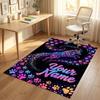 Dog Theme Crystal Velvet Rug Personalized Custom Name Text Soft Floor Mat Home Decor