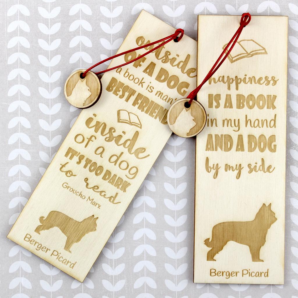 Picardy Sheepdog, Berger Picard, Picardy Shepherd – Dog bookmark, personalized bookmark – Design 01 | Art-Dog