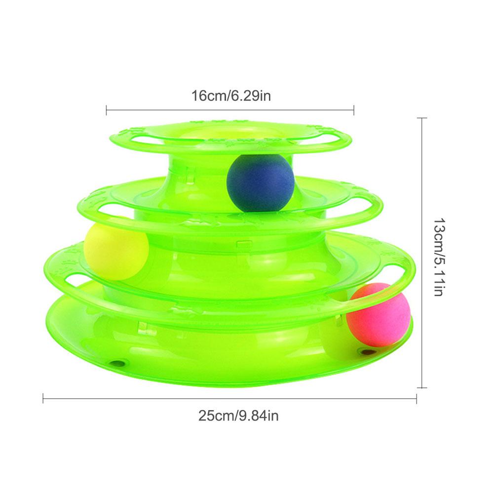 3 Layer Interactive and Stimulating Cat Turntable Toy with Caged Mouse Ball