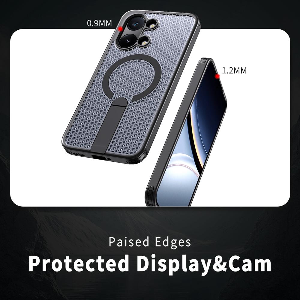KEYSION Полый чехол с теплоотводом для MagSafe для Xiaomi POCO X8 Pro Max Магнитное охлаждение Скрытая подставка Ударопрочный чехол для телефона