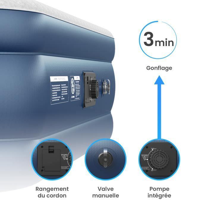 Active Era Matelas Gonflable Premium 2 Personnes avec Pompe Électrique et Oreiller Intégrés - 152x203 cm epaisseur 48 cm
