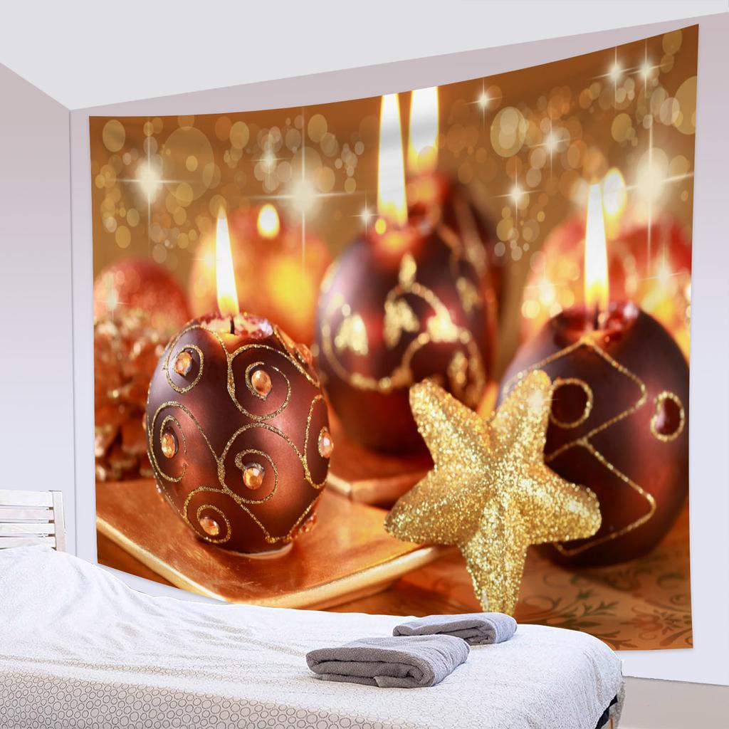 Party Living Room Bedroom Dorm Wall Decor Backdrop Fabric Christmas Fireplace Christmas Tree Printing Home Decor Tapestry