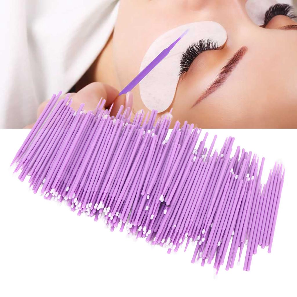 200 шт. тампоны для наращивания ресниц ватные палочки микро аппликаторы кисточки для макияжа фиолетовые