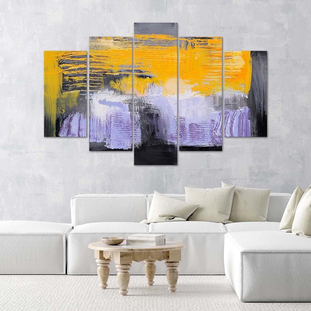 Feeby Feeby Five piece picture canvas print, Magic of contrast