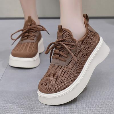 Женская сетчатая обувь Дышащая повседневная обувь Кроссовки на толстой подошве для женщин На шнуровке Обувь на платформе Вулканизированная обувь Zapatos Mujer