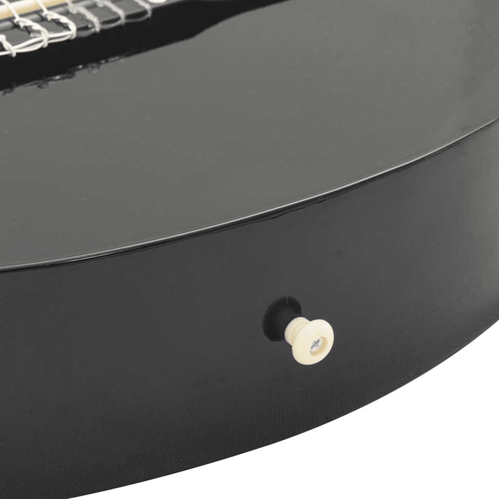 Western Guitar with Cutaway Equalizer and 6 Strings Black