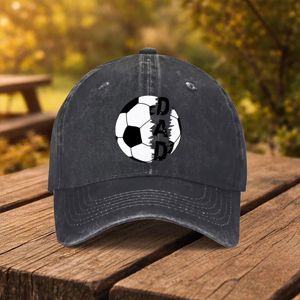 Soccer DAD Pattern Printed Baseball Cap Unisex Fashion Duckbill Hat Suitable for Outdoor Sports Fitness Travel And Outings Multi
