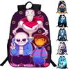 Детский рюкзак Undertale Sans 16 дюймов из прочного полиэстера с регулируемыми мягкими плечевыми ремнями