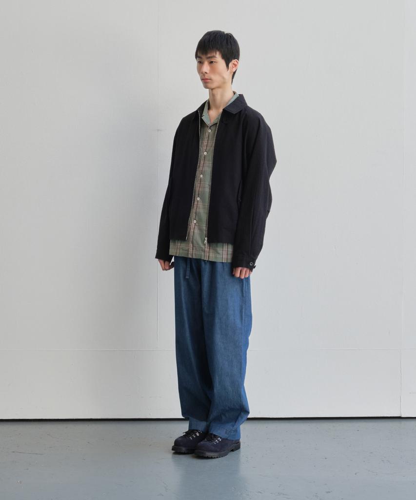 Horlisun Visitor Harrington Seersucker Jacket Black