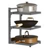 Кухонная полка для хранения, органайзер для кастрюль с ограждением, прочная несущая нагрузка, нержавеющая, устойчивая к коррозии, подставка для кастрюли, многослойная полка