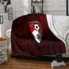 Afc Bournemouth Crest Flannel Blanket, Soft Polyester, Modern Design, All-Season for Camping, Travel, Gifts for holidays or birthdays