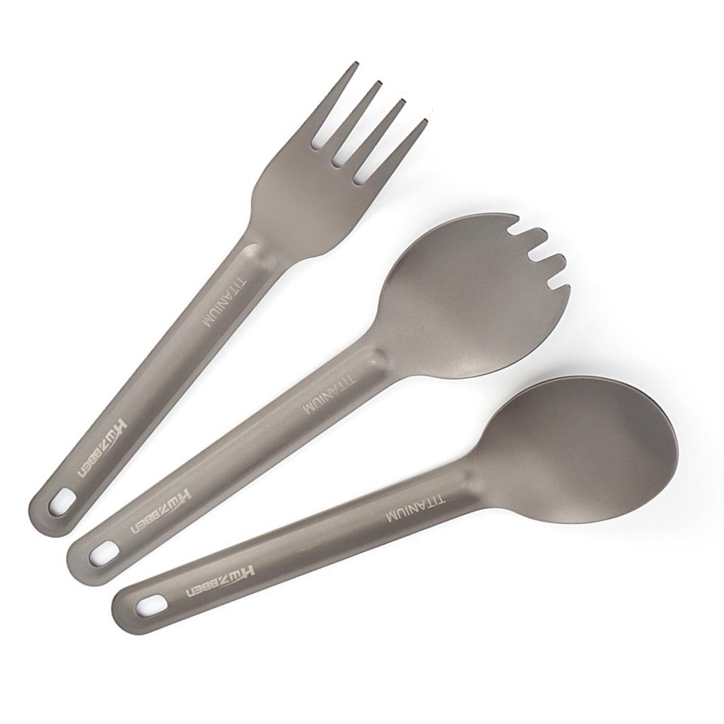Кемпинг Spork Spoon Fork Set Ti Tableware Многоразовые столовые приборы для кемпинга