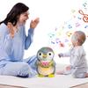 Soft Heart Penguin Breathing Toy Simulation Stuffed Animal Baby Breath Toy Music Lights 25cm Penguin Soothes Plush Toy Kids Toy