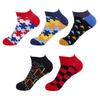 5 Pair-pack Men's Ankle Socks Cool Colorful Fancy Novelty Funny Casual Combed Cotton Short Socks Size 39-46