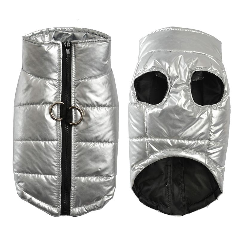Одежда для домашних животных, блестящий жилет с золотым тиснением, горнолыжный костюм для собак, водонепроницаемая куртка, осенняя и зимняя одежда для собак