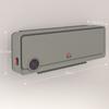 Wall Downflow Heater 2 Heat and Fan 1000W/2000W, Electric Space Heater with Timer Remote Oscillating, for Bedroom Home Office, Grey