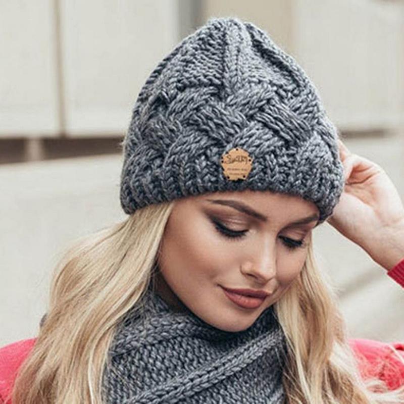 Hat Soft Autumn Winter Fashion Knitted Beanies For Women Girls Thermal Windproof Hat Crochet Skullies Wool Hat Skiing Beanie Street Caps