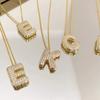 Alphabet A-Z Letter Clavicle Chain Gold Color Women Sweater Chain Simple 26 Letters Necklace Girl