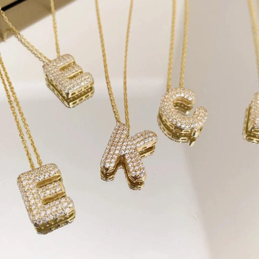 Алфавит A-Z Буква Цепочка на ключицу Золотой цвет Женская цепочка для свитера Подарок на день рождения