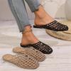 Summer Fashion Luxury Women's Casual Round Head Travel Sexy Simple Solid Color Semi-Slippers Comfortable Hollow Zapatos Mujer