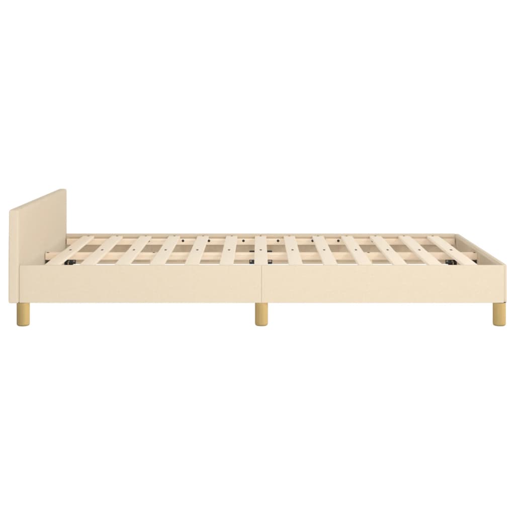 Bed Frame without Mattress Cream 120 x 190 cm Fabric