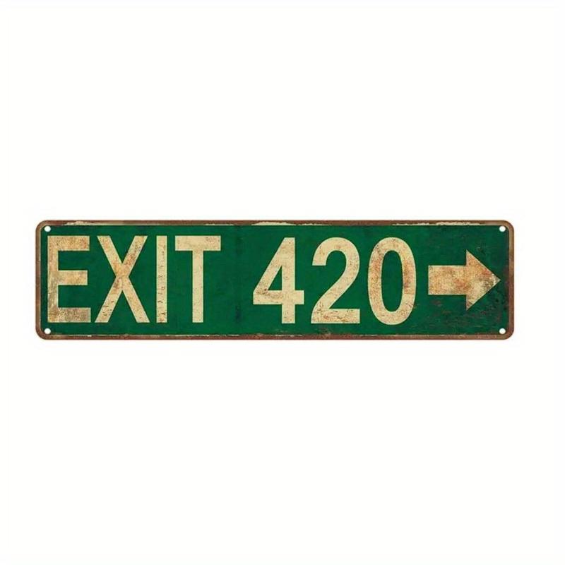 Metal Tin Sign (4''x16''/10cm*40cm), "4 Street Signs of Avenue/Exit 420/Mary Jane Lane/High Street" Vintage Plaque Decor, Home Decor, Room Decor