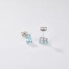 Sky Blue Zircon Earring 925 Sterling Silver Oval Stud Earrings