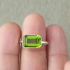 August Birthstone Green Peridot 925 Sterling Silver Ring Jewelry, Handmade Gift Artisan Ring