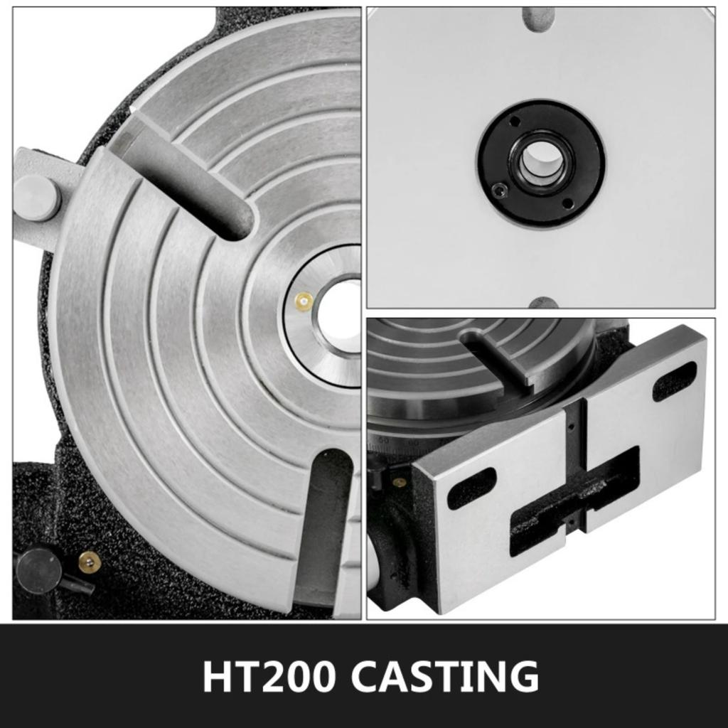 SIHAO Rotary Table 8 Inch/200 MM Horizontal Vertical MT-3 Rotary Table 3-Slot / 4-Slot