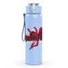 1PC Red winged horse creature print 750ml colorful plastic sports water bottle leakproof pop up lid with straw for outdoor work home use