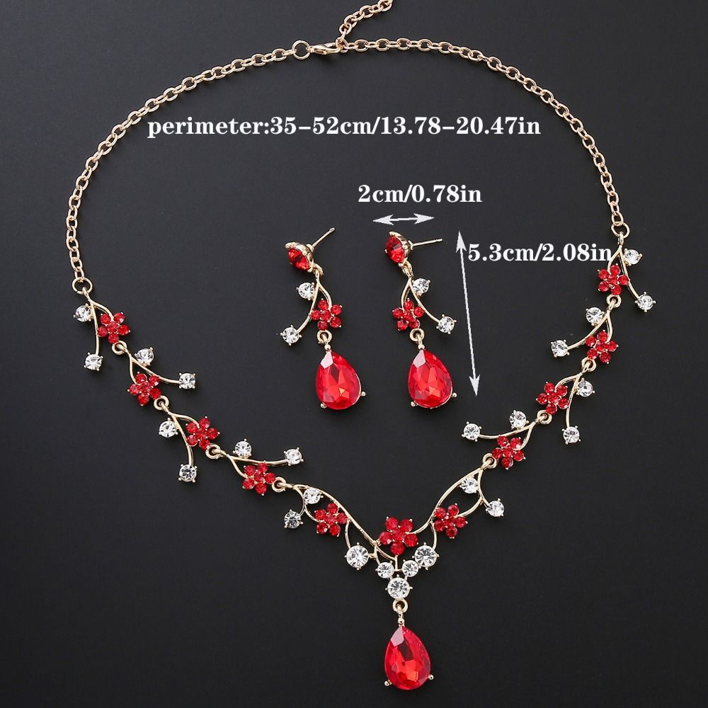 Свадебные наборы ювелирных изделий «Золотая капля воды» Блестящее колье-чокер и набор серег Ювелирные подарки