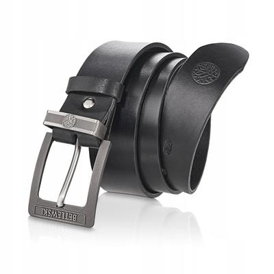 LIC40-0-Z1 BLACK85 AUSTIN Leather Belt +CERTIFICATE