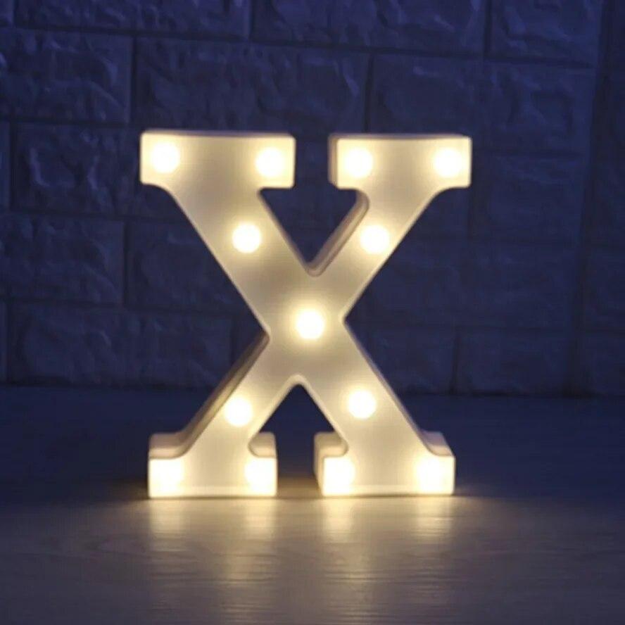 Alphabet Letter LED Lights Luminous Number Lamp Battery Warm Night Light for Home Wedding Birthday Christmas Party Decoration
