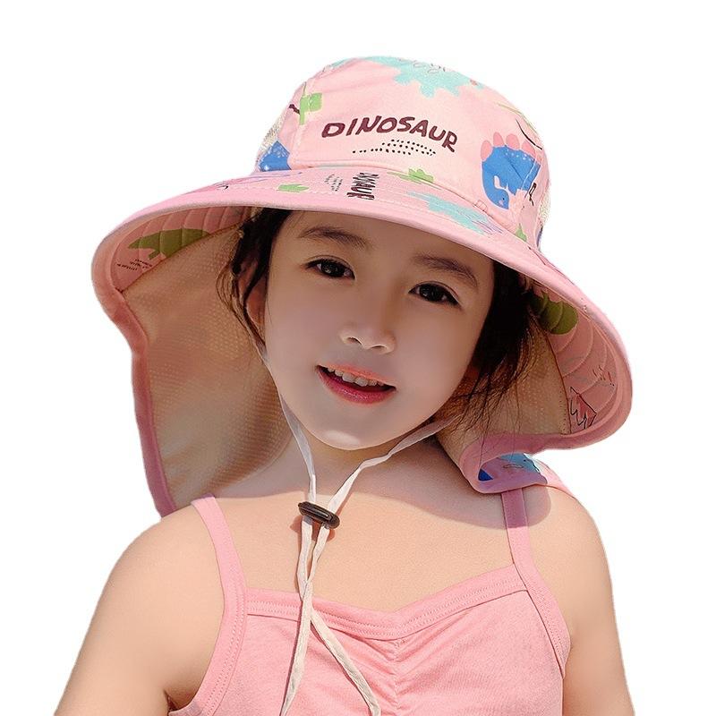 Kids Summer Sun Hat UV Protection Face Neck Flap Cap for Boys Girls Student Outdoor Travel Beach Fishing