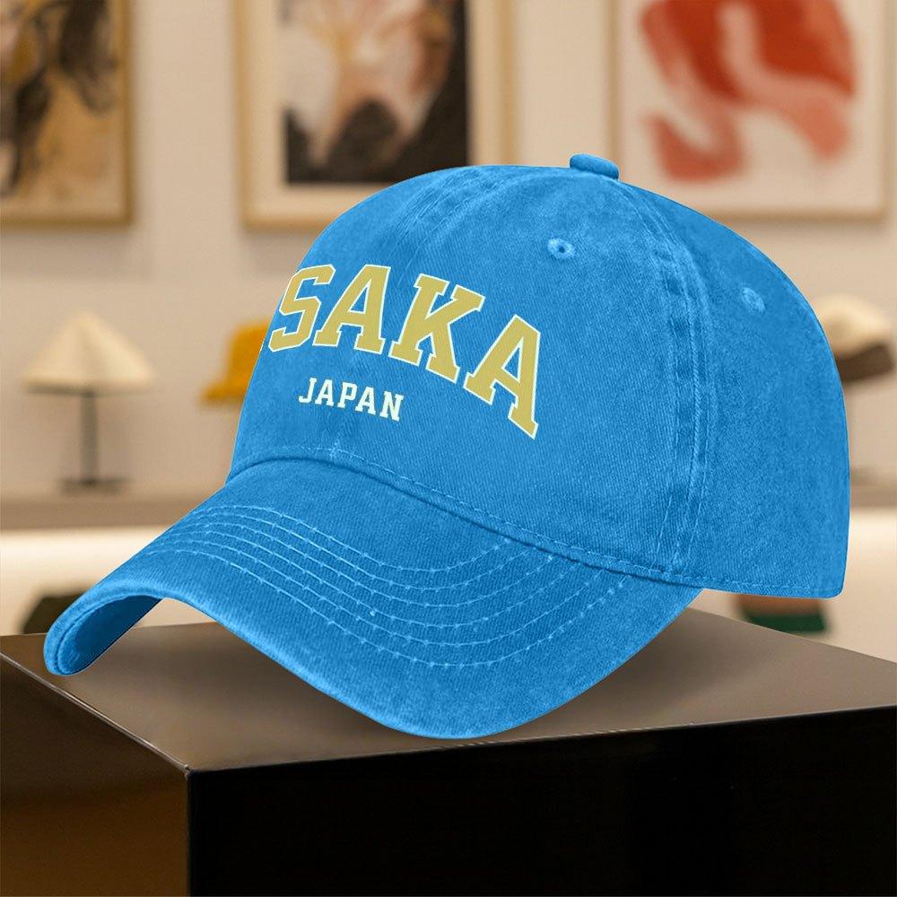 Osaka Japanese Style Printed Baseball Cap Vintage Duckbill Hat for Unisex Women Camping Cycling Fitness