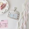 Держатель для карт из серебристой PU-кожи со шнурком-цепочкой – Маленький ID, Campus & Meal Card Protector