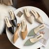 Semi-slippers Women's Summer New Pointed Toe Mid-heel Women Slippers Korean Version of the Outer Wear Mules
