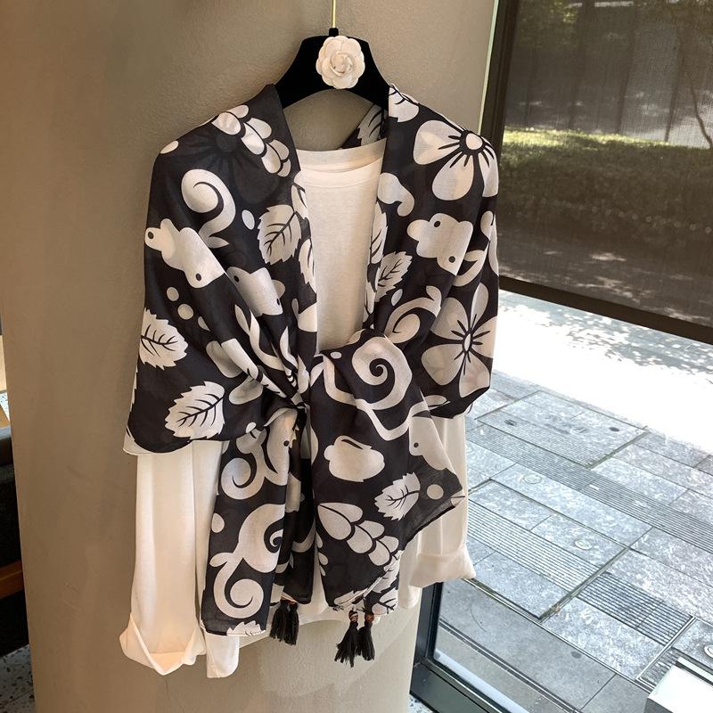 Spring Classic Plaid Splicing Scarf Cloak High Fashion Decoration Versatile Sunscreen Printed Shawl Scarf Women