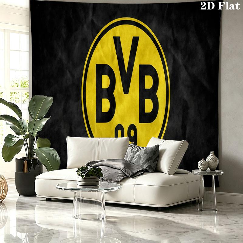 Настенный гобелен Боруссия Дортмунд, эстетичное тканевое одеяло с принтом, подходит для спальни, гостиной и декора дома.