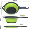 Collapsible Foldable with Handle Silicone Colander Dish Draining Basket Drainer Strainer