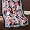 Botanical Flowers Lijin Satin Long Silk Scarf Korean Version of the Temperament of Women's Decorative Shawls