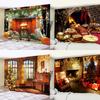 Christmas Fireplace Home Decor Art Tapestry Christmas Tree Wall Hanging Large Size Tapestry Wall