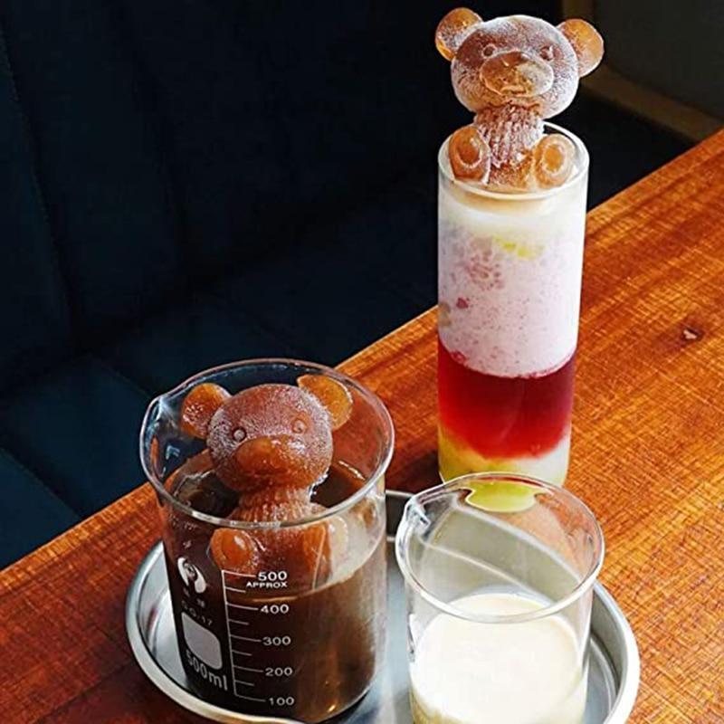 4 сетки милый медведь форма для изготовления кубиков льда DIY инструменты для мороженого силиконовый лоток для кубиков льда в форме медведя