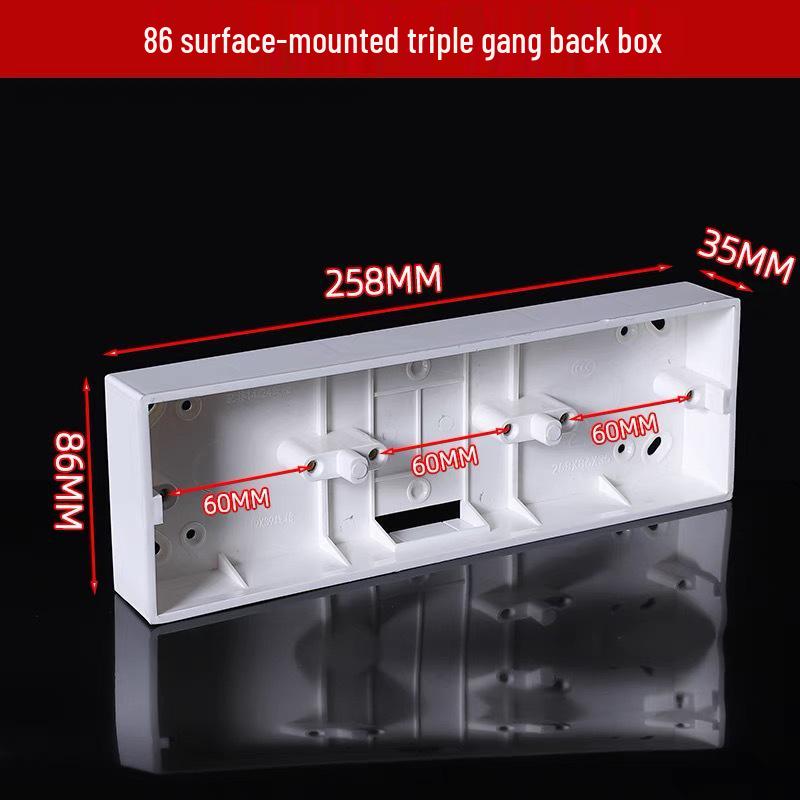Двухсекционная огнестойкая монтажная распределительная коробка PVC86 для настенных выключателей и розеток.